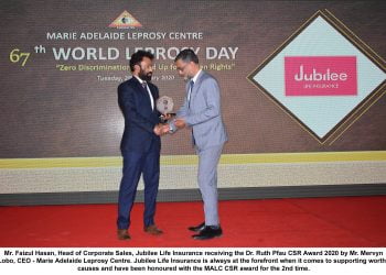 Jubilee Life Insurance Receives The DR. Ruth Pfau CSR Award 2020