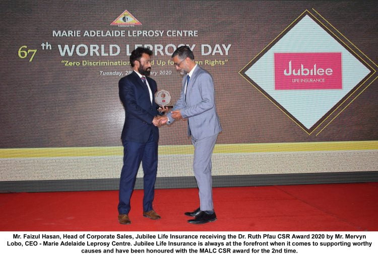 Jubilee Life Insurance Receives The DR. Ruth Pfau CSR Award 2020