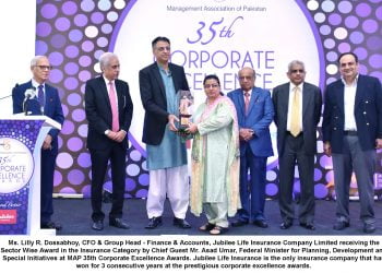 Jubilee Life Insurance Company Limited receives Sector Wise Award in Insurance Category