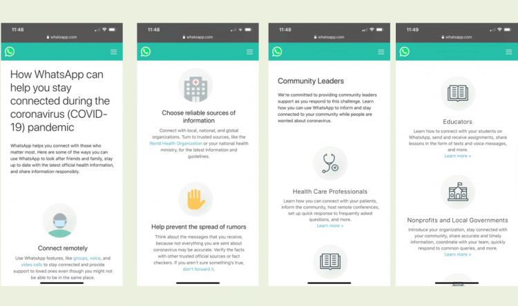WhatsApp launches Coronavirus Information Hub to support health