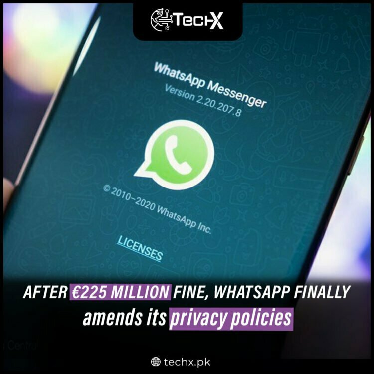 After €225 million fine, WhatsApp finally amends its privacy policies