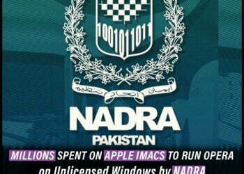 Millions spent on Apple iMacs to Run Opera on Unlicensed Windows by NADRA