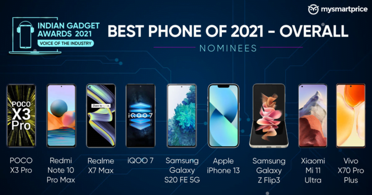 Best Phone of 2021 Overall – Indian Gadget Awards Nominees: Samsung Galaxy S20 FE 5G, iPhone 13 and more