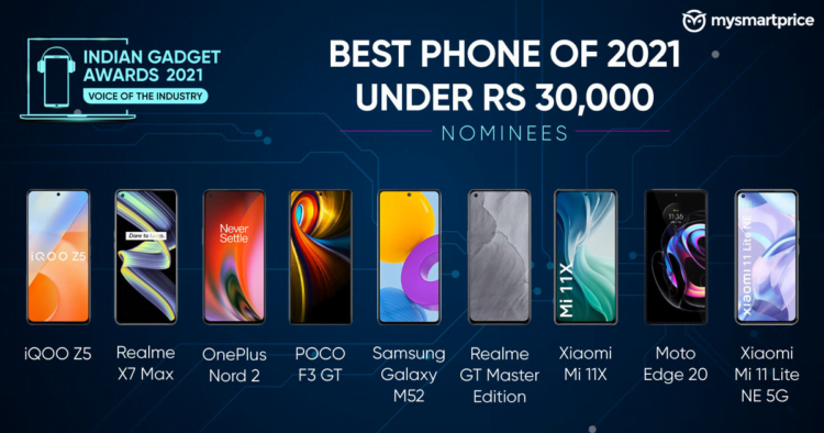 Best Phone of 2021 Under Rs 30,000 – Indian Gadget Awards Nominees: Realme X7 Max, OnePlus Nord 2 and More