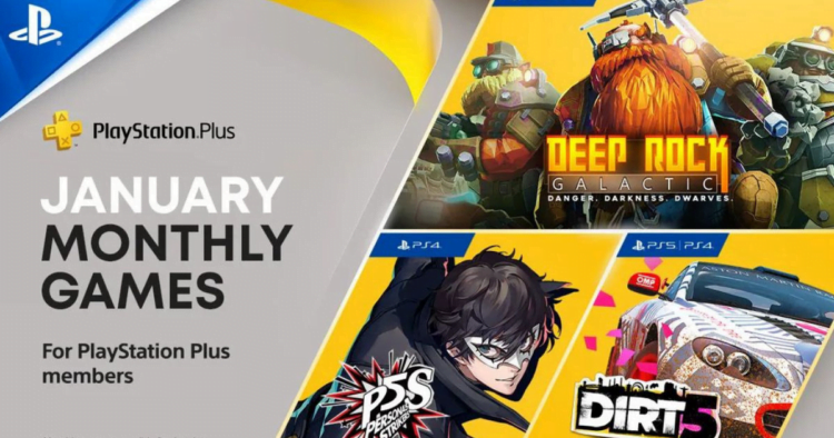 Sony Confirms PlayStation Plus Games for January 2022 are Persona 5 Strikers, Deep Rock Galactic, and Dirt 5