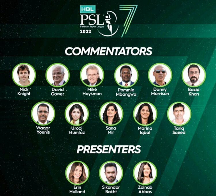Commentators and Presenters for the PSL 7 have been revealed.