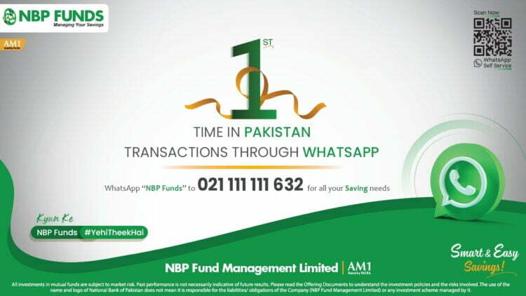 NBP Funds is the first company in Pakistan to offer a WhatsApp transaction service