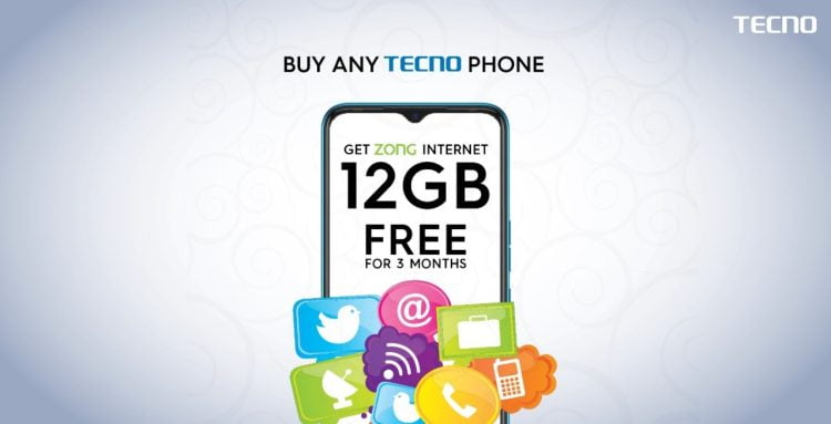 Free 12GB Internet from Zong for All-New TECNO users; 2.5 Lac People Joined in 2022