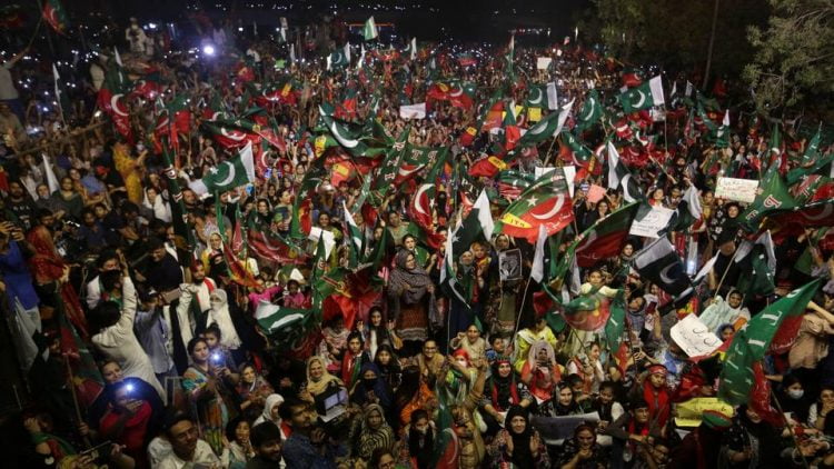 On Imran Khan's call, tens of thousands of people hit streets to protest