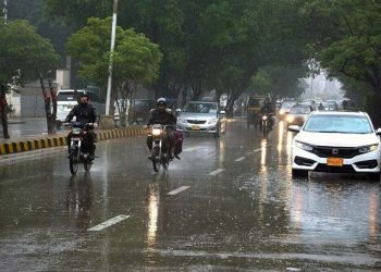 Occasional rain and thunderstorms are expected in Karachi today