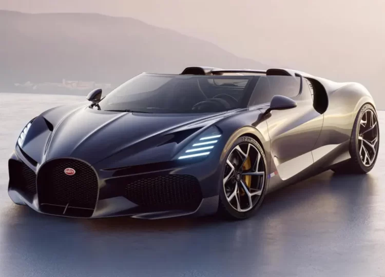 Bugatti's W16 engine is applauded in the open-top Mistral
