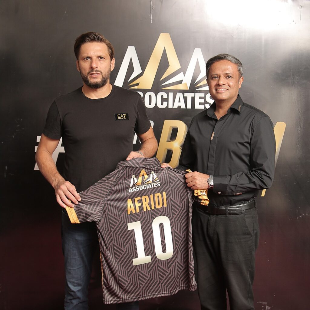 Shahid Khan Afridi, a legend in Pakistani cricket, has been named a brand ambassador for AAA Associates' ambitious project AAA Octa Karachi