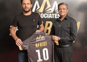 Shahid Khan Afridi, a legend in Pakistani cricket, has been named a brand ambassador for AAA Associates' ambitious project AAA Octa Karachi