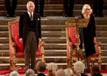 Speaking before the British parliament, King Charles travels to Scotland for the queen's vigil