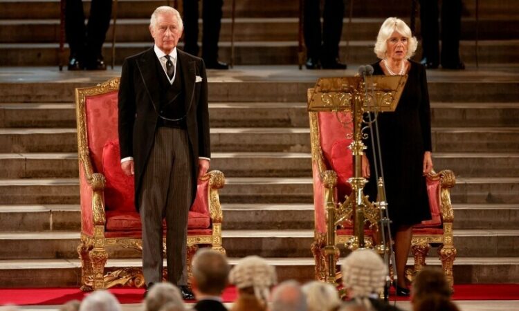 Speaking before the British parliament, King Charles travels to Scotland for the queen's vigil