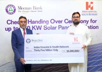 Meezan Bank donates Rs. 35 million to finance Solar Panels System for Indus Hospital & Health Network