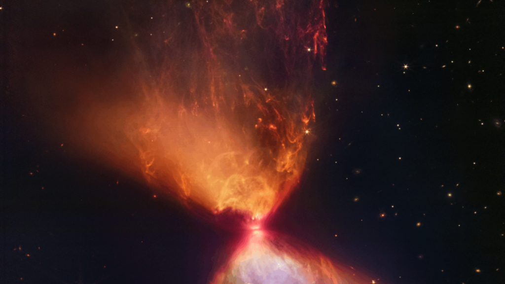 As a new star forms, NASA's Webb captures the fiery hourglass