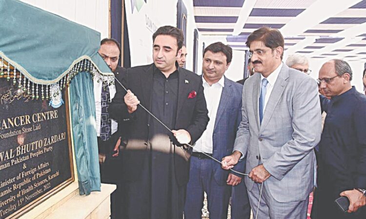 Bilawal unveils an Rs500 million OPD complex at Dow Hospital