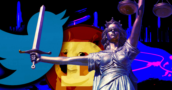 Twitter is facing a lawsuit over staff sacking; Dogecoin is 9% down