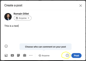 Users may schedule postings using a new function on LinkedIn