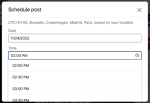 Users may schedule postings using a new function on LinkedIn