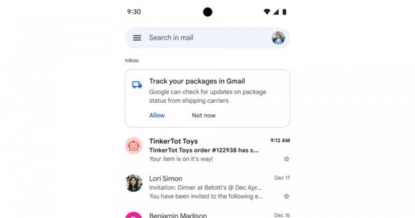 Package delivery tracking will be shown in the Gmail inbox directly ...