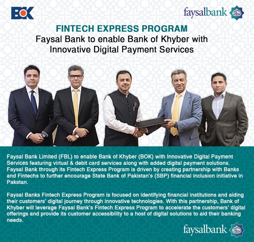 Faysal Bank & Bank of Khyber, partner to offer innovative financial & digital payment services