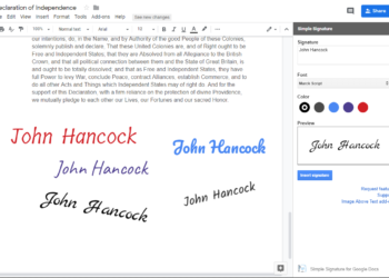 How to use Google Docs' e-signature capability for signing