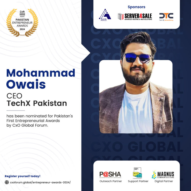 CEO TechX Pakistan nominated for 1st Entrepreneurial Awards