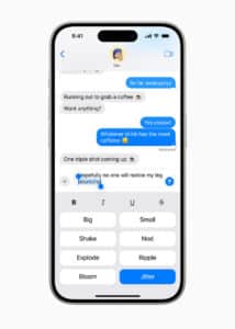 Messages offers more capabilities for self-expression with formatting and animated text effects that can be applied to any letter, word, phrase, or emoji in imessage.