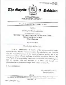 ISI officers are now authorized to trace calls nationwide