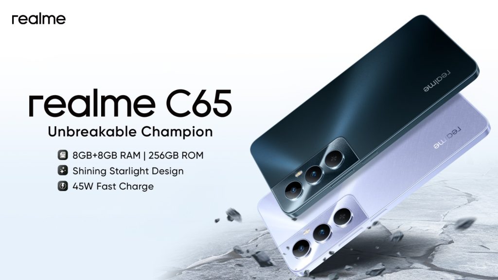 New Realme C65, your focused solution for durability