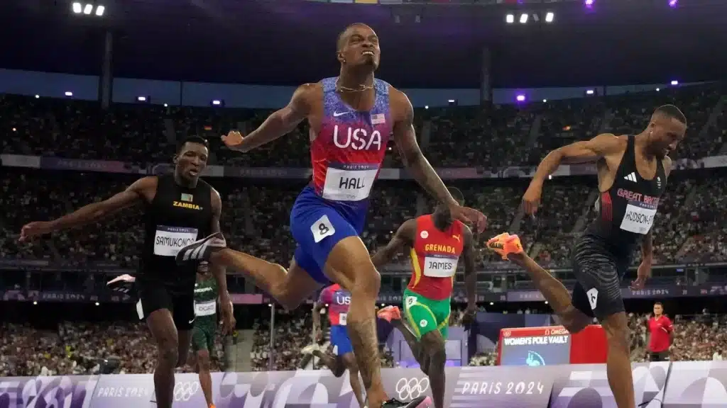 Quincy Hall makes victory in remarkable 400 meters finish