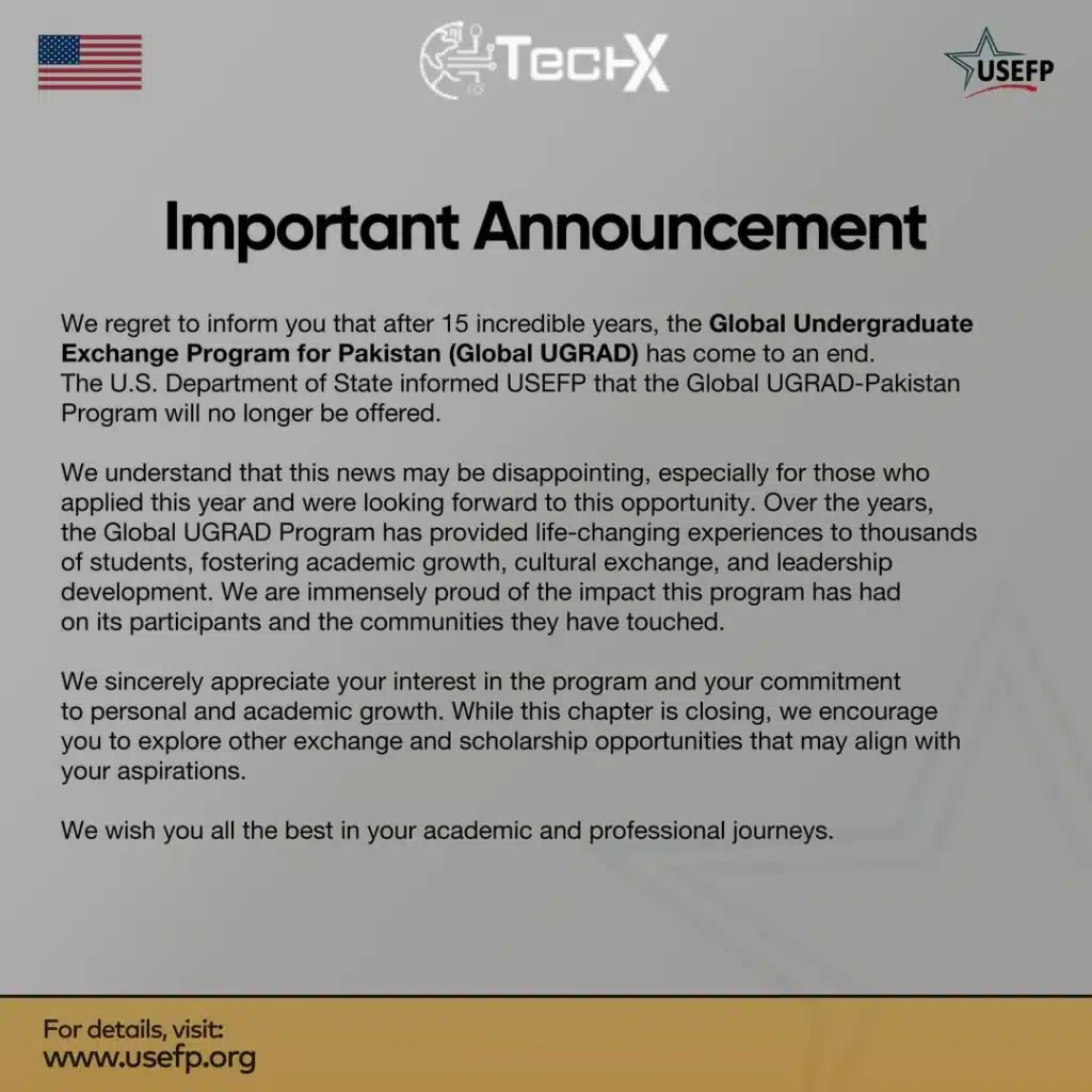 U.S Ends Global Undergraduate Exchange Program for Pakistan
