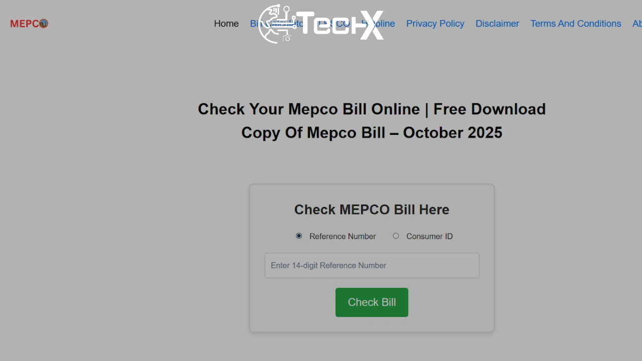 Websites to Check MEPCO Bill Online in Pakistan